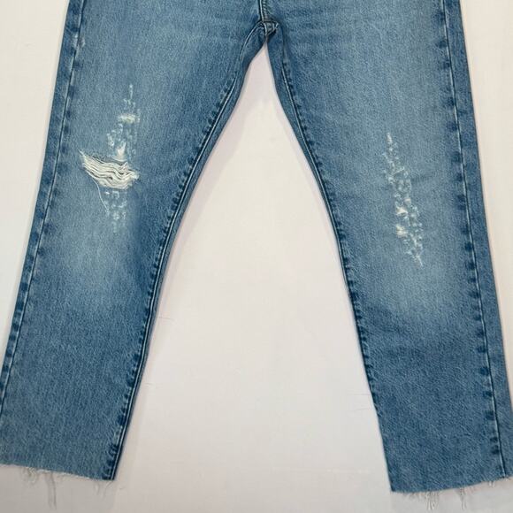 Frame Denim Le Slouch Distressed High Waist Straight Leg Jeans Denim Button Fly - Picture 5 of 14